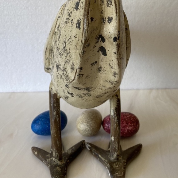 Vintage Smith & Hawken Carved Teak Wood Hen w/eggs FOLK ART French Farm Country - Picture 2 of 13